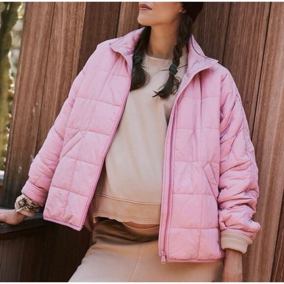 Free People Jackets & Blazers - NWT $218 Free People x Hatch Maternity Small Puffer Jacket Pink Pippa Packable